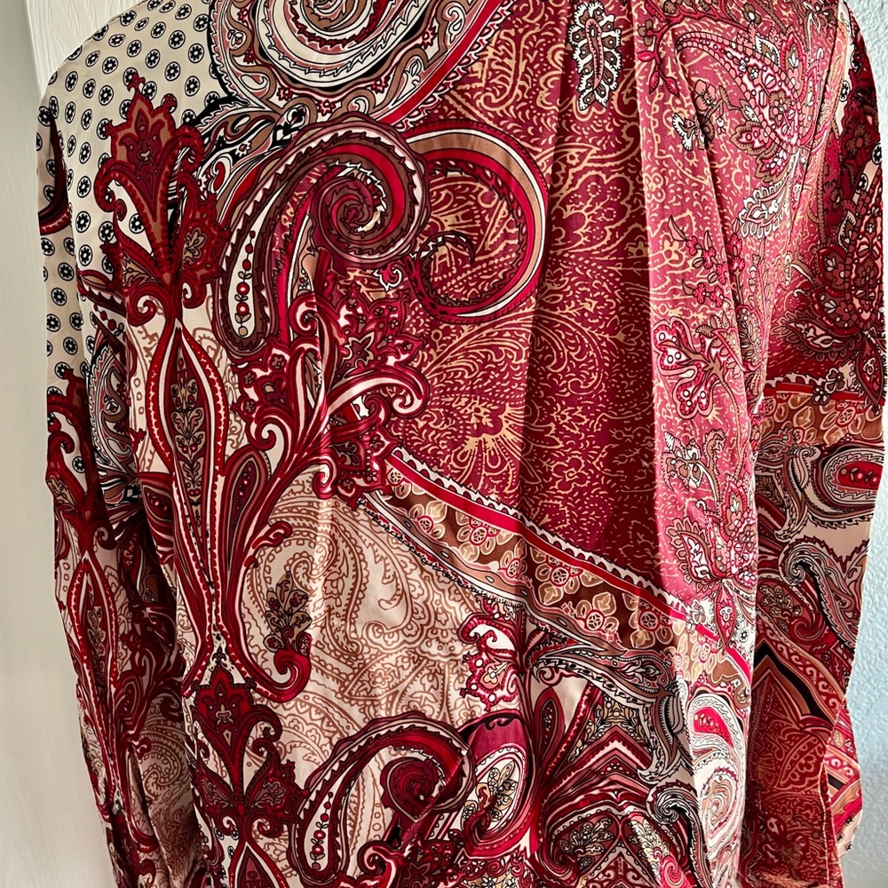Women’s vintage paisley zip up jacket Chico’s 2P - Picture 3 of 5